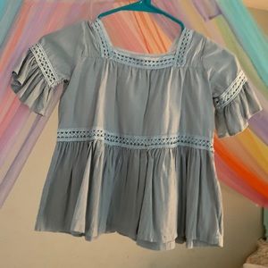 Beautiful flare and ruffle sleeve top